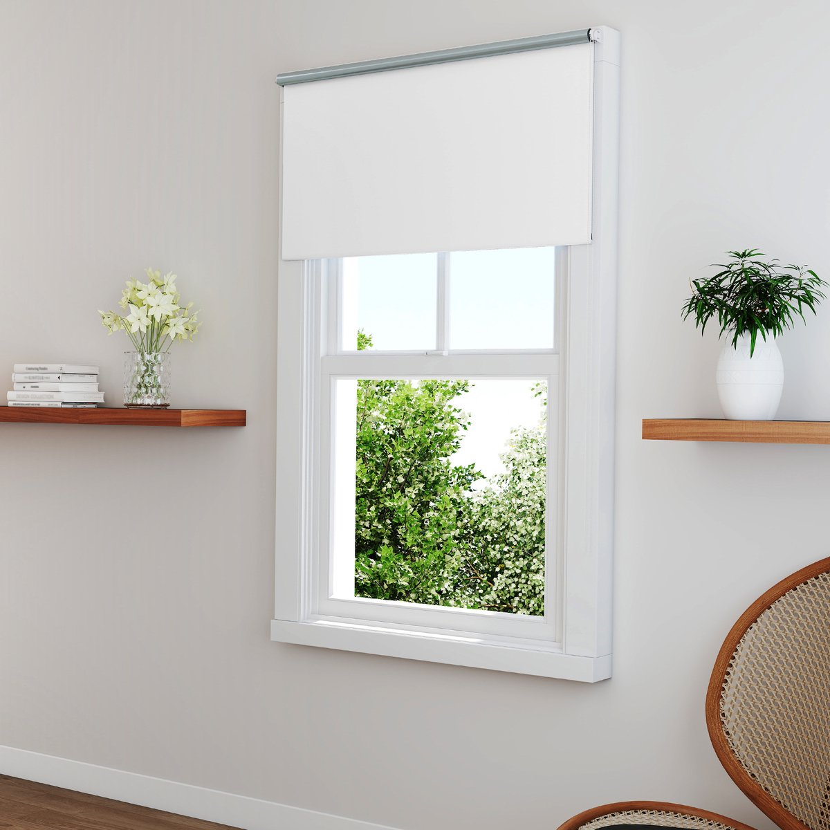 Klemmfix Verduisterend Rolgordijn 100x210cm Zonder Boren Verstelbaar Zijtrekrolluik Voor Raam En Deur Privacy En Zonwering Wit NAIZY – foto 3