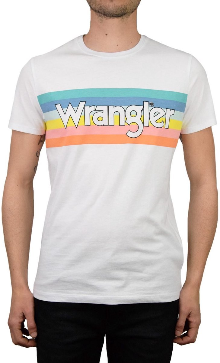 T-shirt Wrangler summer logo tee Wit