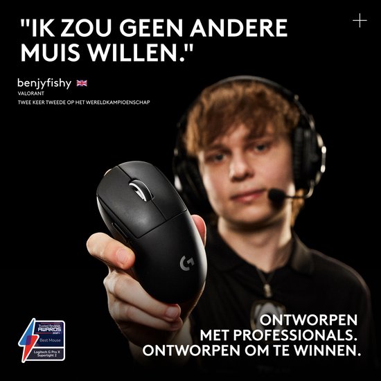 Logitech G Pro X Superlight 2 - Draadloze Gaming Muis - Lightspeed - Zwart
