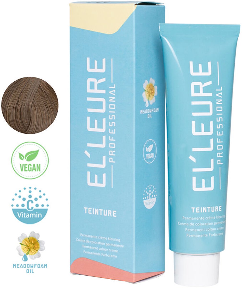 Elleure Haarverf - Teinture 7.2 midden parelblond - 100 ml