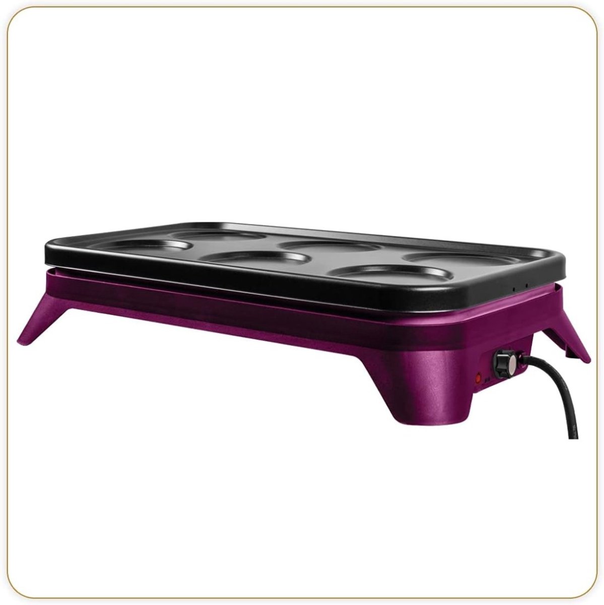 REN®Poffertjesmaker - Poffertjespan - Poffertjespan Electrisch - 50-300 °C - Zilver-Zwart - 54cm x 29cm x 17cm