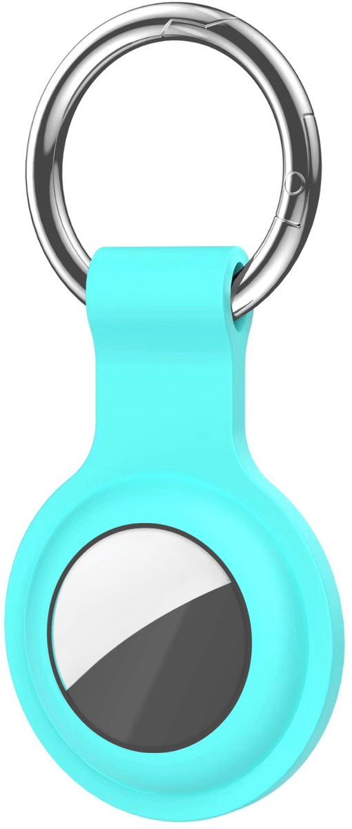 Nereb - Sleutelhanger Geschikt voor AirTag - Siliconen Houder, Hoesje, Hanger - Licht Blauw