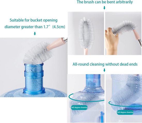 Lange Flessenborstel 71 cm voor Grote Waterflessen en Emmerreiniging — afbeelding 4