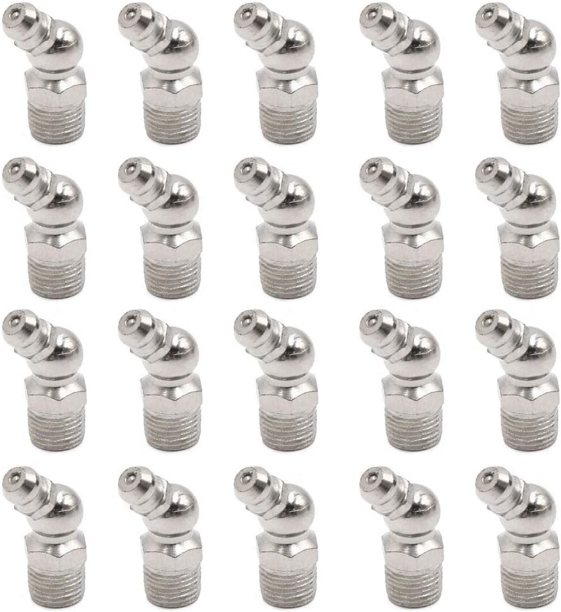 20 Stuks Smeernippels 1/8 Inch Gebogen 45 Graden voor Auto en Motorfiets