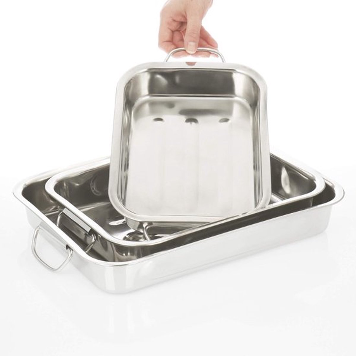 Candala 3-delige braad- en bakpannenset - roestvrijstalen braadpan met