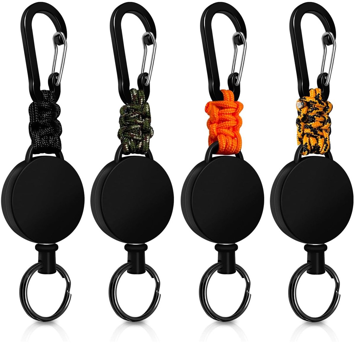 OUYLAF Uittrekbare Sleutelhanger - 4pcs - keycord - sleutelhanger met koord - trekkoord sleutelhanger - verschillende kleuren