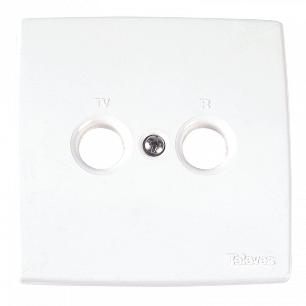Televes - Dubbelvoudige Afdekplaat - TV/FM SAT - ABS Kunststof - 80x80mm