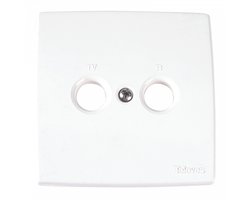 Televes - Dubbelvoudige Afdekplaat - TV/FM SAT - ABS Kunststof - 80x80mm