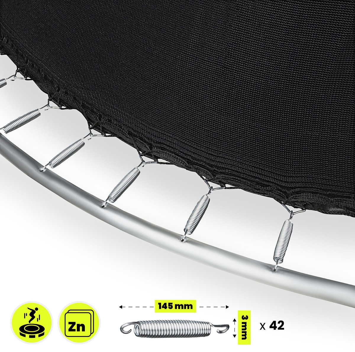 HyperMotion Kindertuintrampoline 3+, trampoline met ladder en binnennet voor huis en tuin, kinderspeelplaats, kindertrampoline, dubbele poten, 244 cm, 8 ft — afbeelding 2