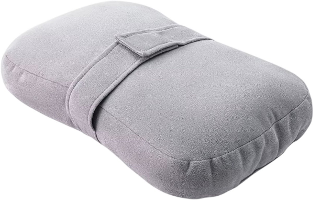 Kniekussen voor Zijslapers – Orthopedisch Steunkussen voor Heup en Rugpijn Zacht Benenkussen met Bindband – Wasbaar in Wasmachine – Slaapondersteuning & Ergonomisch Kussen - Grijs