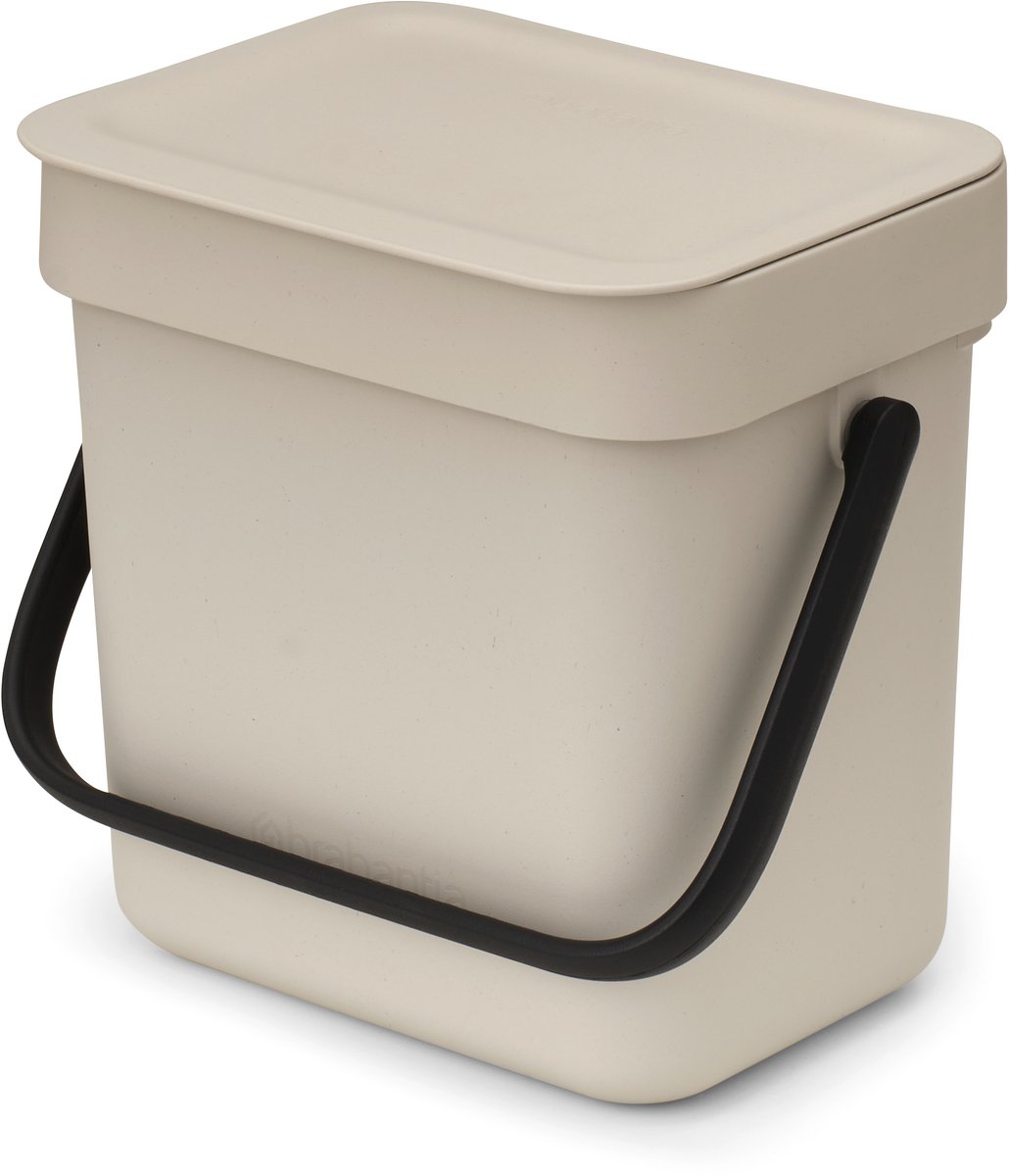 Brabantia Sort & Go Aanrecht Afvalbakje - 3 liter - Soft Beige
