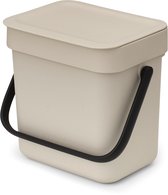 Brabantia Sort & Go Bac à déchets de plan de travail - 3 litres - Soft Beige
