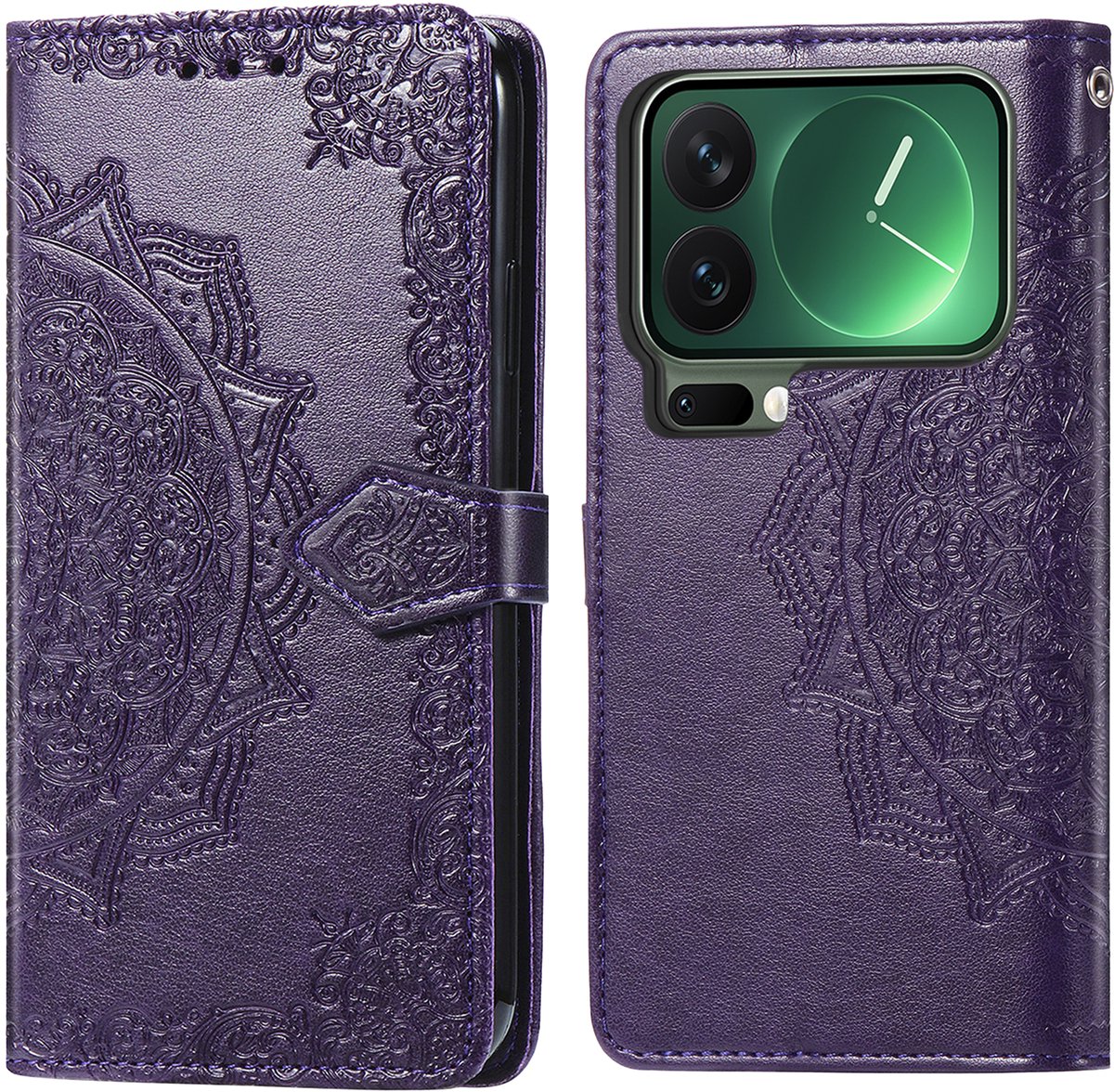 imoshion Hoesje - Geschikt voor Xiaomi 17 Pro Max - Mandala Bookcase - Paars