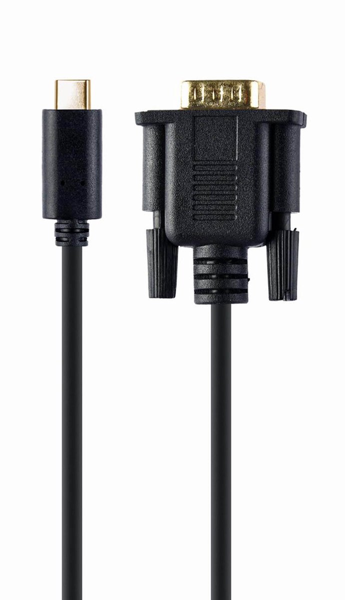 Gembird USB-C naar VGA-M Adapter - 2 Meter - Zwart - Geschikt voor Laptops en Tablets