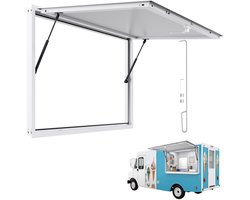 VEVOR 1346x838mm Food Stand Serveerraam Luifel Food Cart Service Raam
