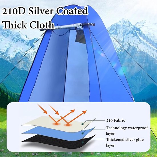 Pop-Up Douche-Tent - Omkleed-Tent - Spray-Tent - Draagbare Douchetent - Blauw van Merkloos — afbeelding 4