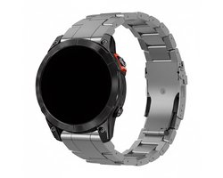 Titanium bandje - geschikt voor Garmin Fenix 5 (PLUS) / 6 (Pro) / 7 (Pro) / 8 (47 mm) / E (47 mm) / Epix (Pro) (2) 47 mm / Approach S60/S62/S70 47 mm / MARQ / Instinct 1/2/3 - grijs