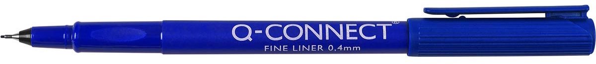 Q-CONNECT fineliner, 0,4 mm, Doos van 10 stuks, Blauw