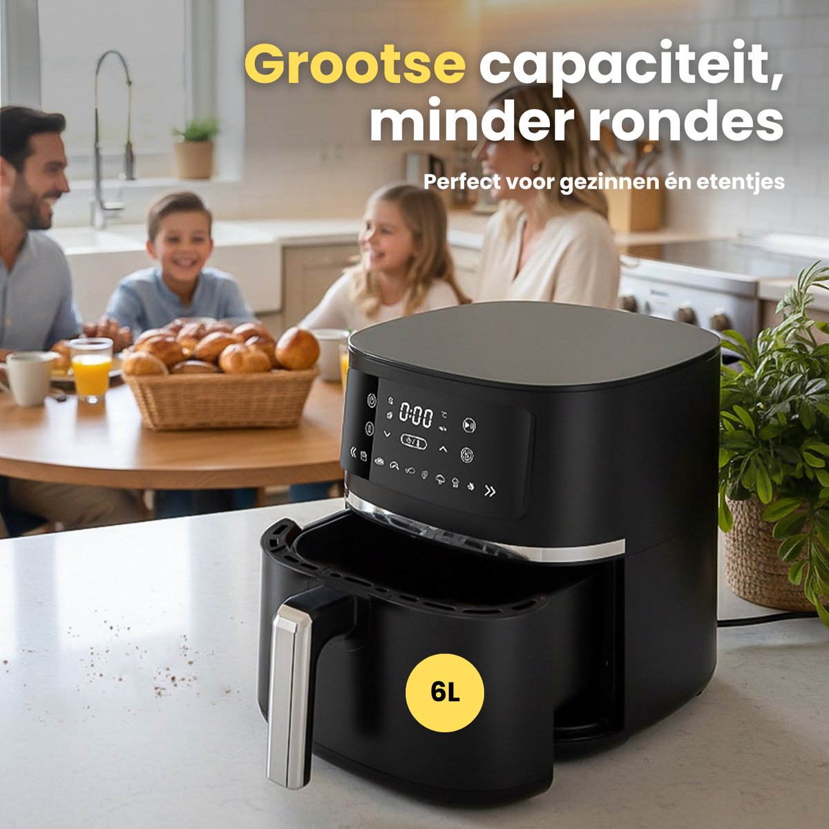 Media Evolution COOK-IT Airfryer 6L XL met Dubbele Lade - afbeelding 3