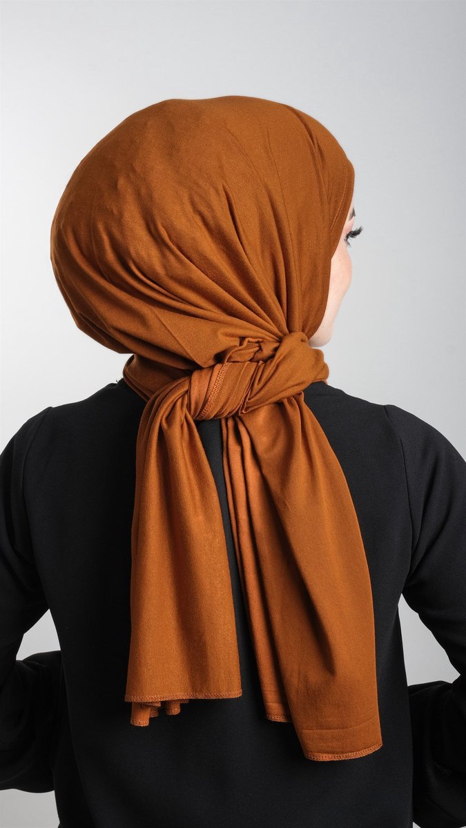 FIRASET Karamel Praktische Instap-Sjaal van Viscose Jersey - Hoofddoek - Hoofddeksel - Hijab – Turks Fabriqa
