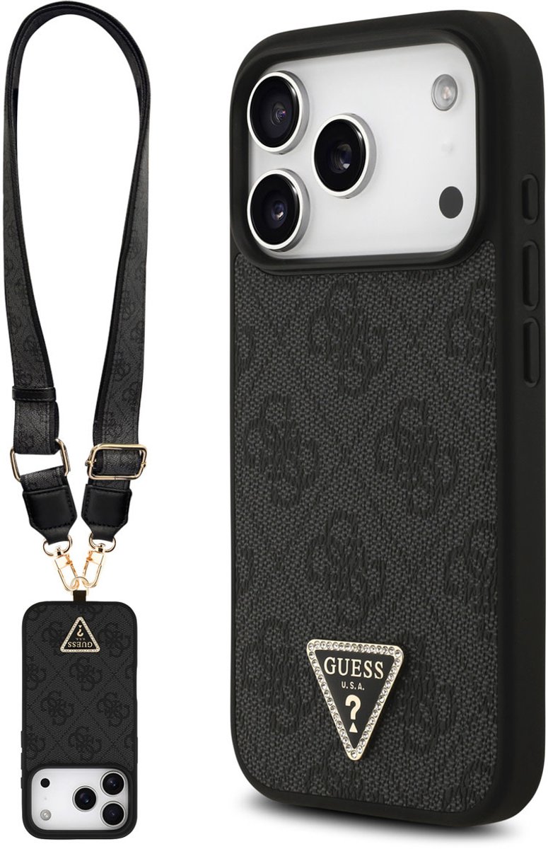 Guess Back cover voor Apple iPhone 17 Pro in de kleur Zwart
