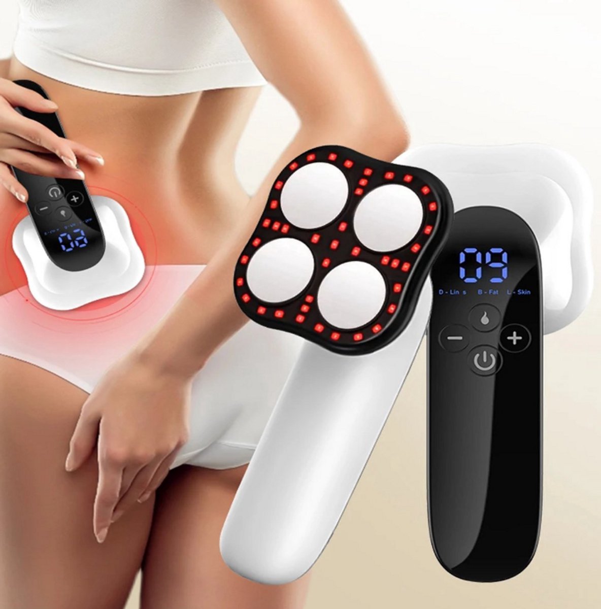 Elektrische Vetverwijderaar en Lichaamsmassager – Draadloze Body Sculpting Machine voor Buik, Taille, Armen, Benen en Billen – Effectieve Vetverbranding en Lichaamsversteviging