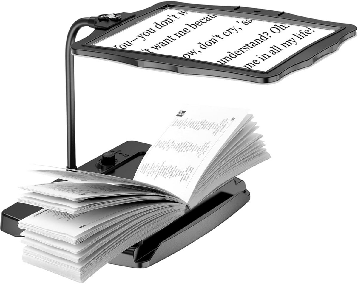 Vergrootglas met Licht en Standaard - Rechthoekig, Handsfree, Verstelbaar LED Vergrotingsglas