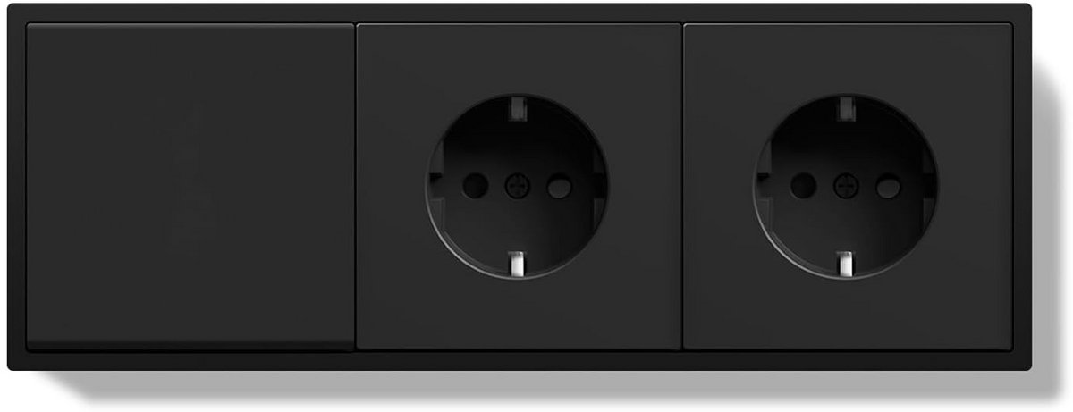 Inbouw Lichtschakelaar met Stopcontact Combinatie - Enkele Wisselschakelaar