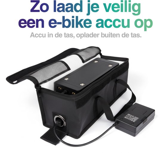 Goods&Co Accutas Ebike Brandveilig - Elektrische Fiets Accu Tas - Beschermhoes E-bike - Brandwerende Zak Fietsaccu - Hittebestendige Lipo Bag voor E Bike - Brandzak - Brandveiligheid– Accuhoes - Saver Hoes - Zwart van Goods&Co — afbeelding 3