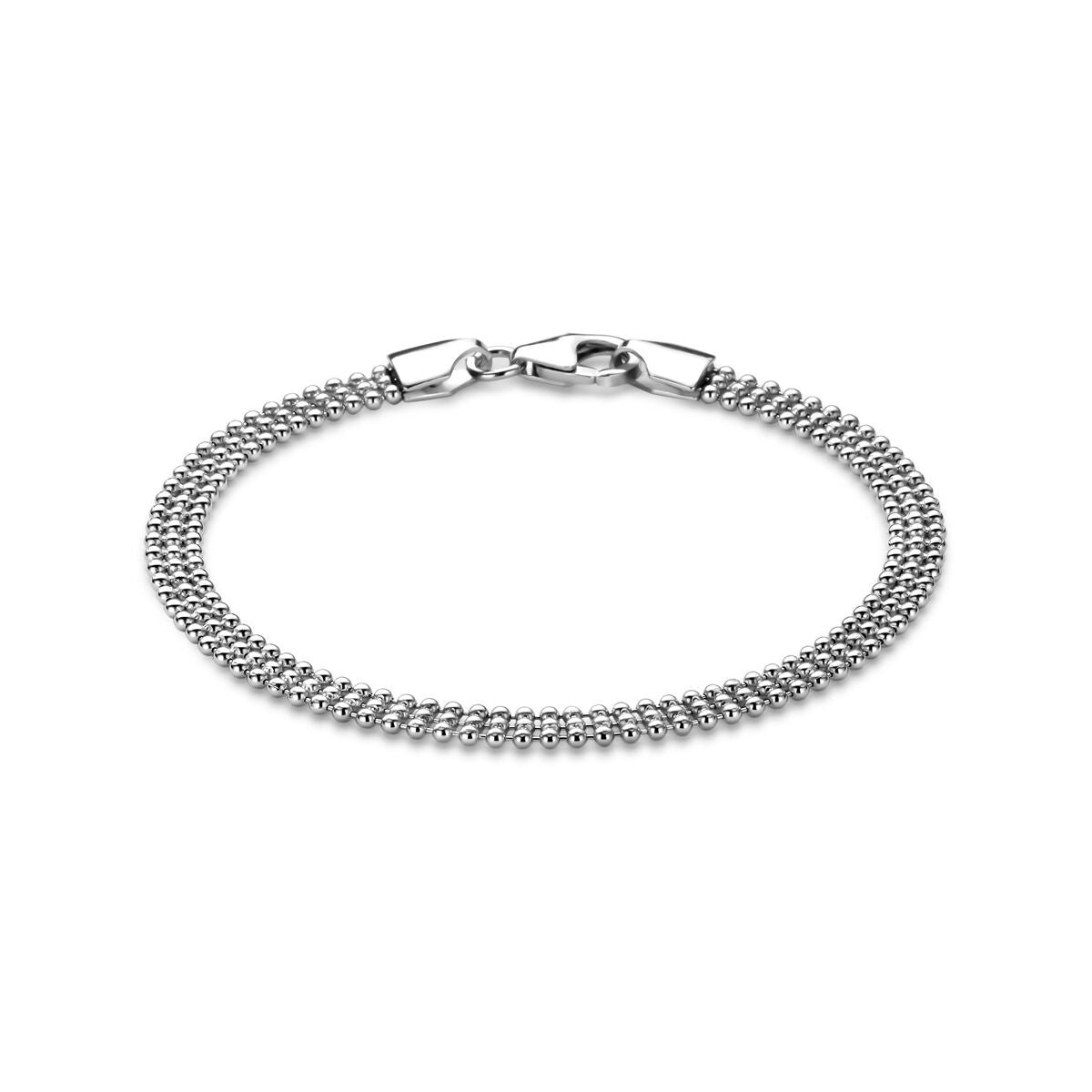 Zilver gerhodineerde armband bolletjes 4,5 mm 18 cm - 1341783