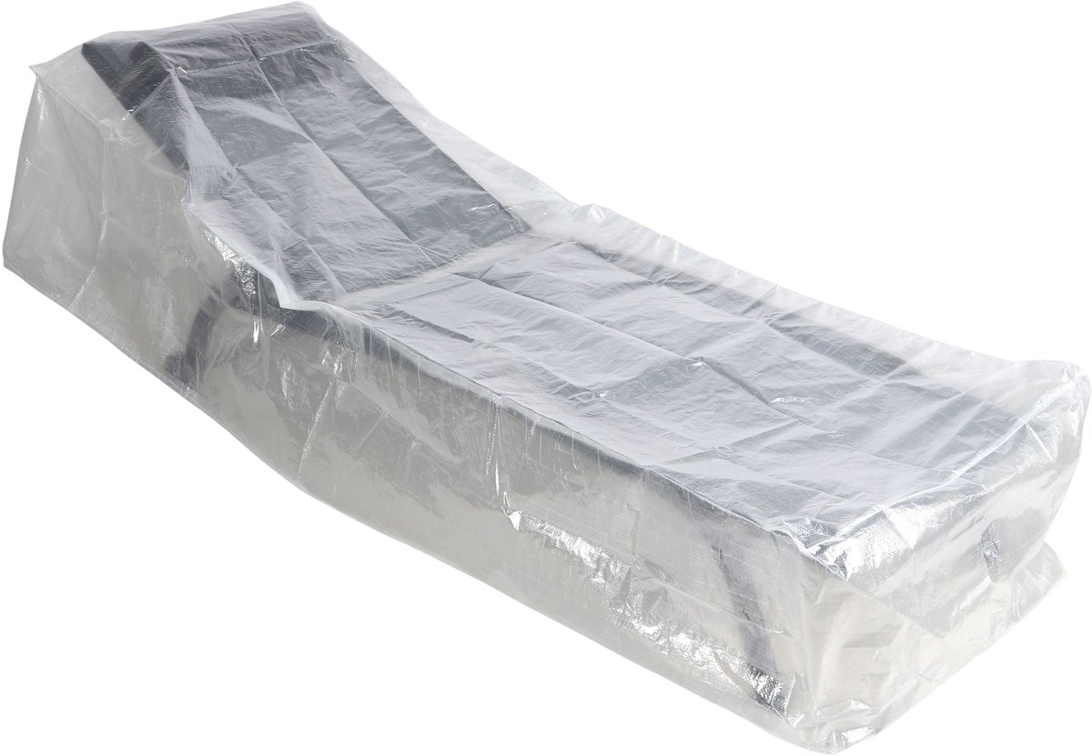 Sunnydays Loungebank bescherm hoes - grijs - polyester - waterafstotend - 200 x 75 x 40 cm
