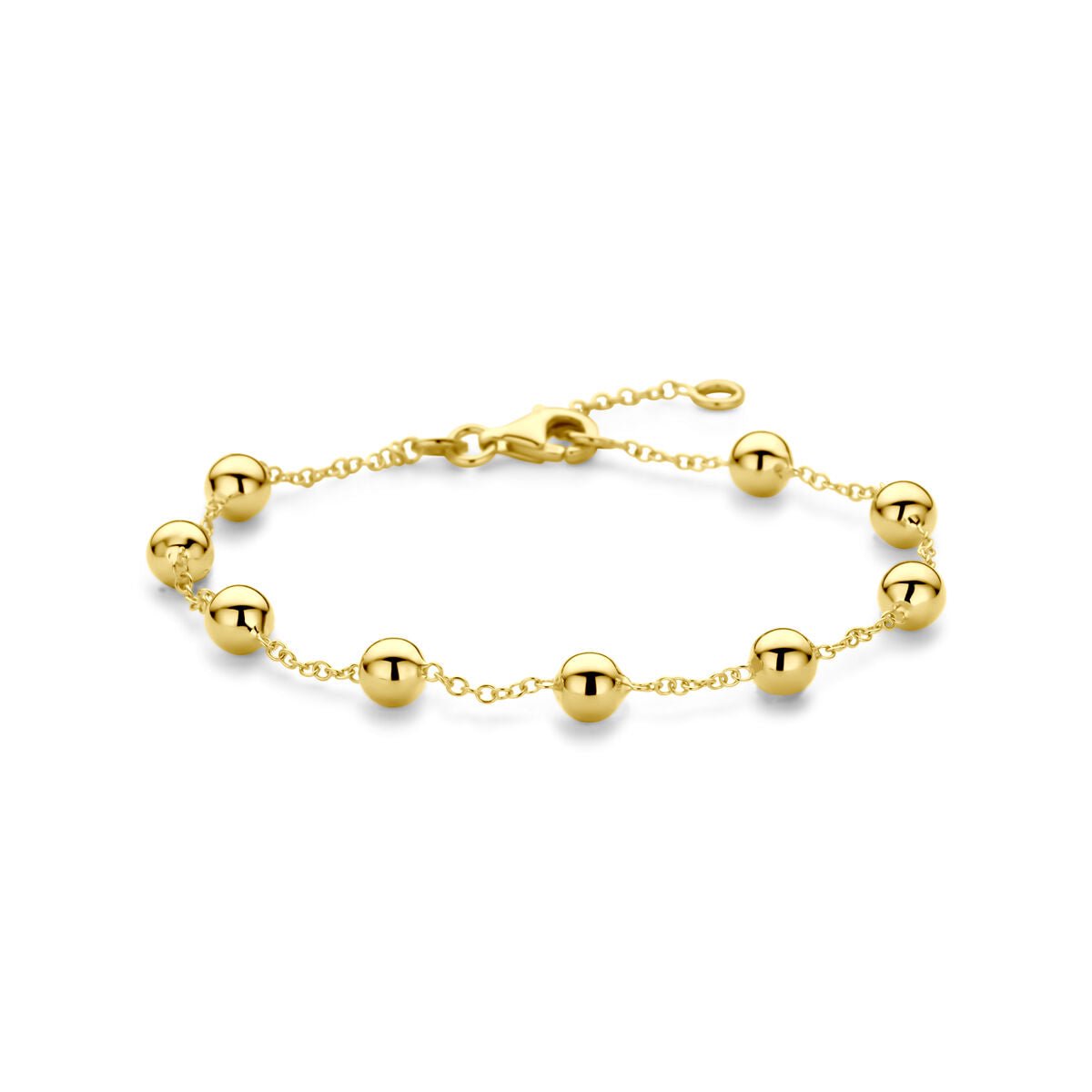 14K geelgouden armband bolletjes 17 - 19 cm - 4034456