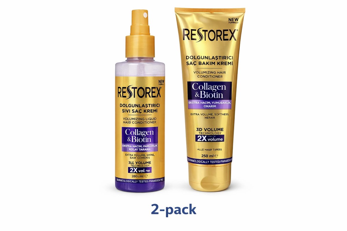 Restorex Collagen & Biotin Haarverzorgingsset – 2-pack – Extra Volume & Herstel