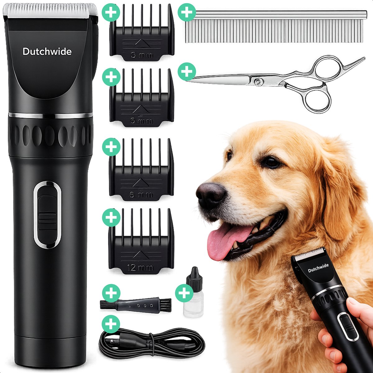 Bol.com Dutchwide Professionele Honden tondeuse - Voor dikke vacht - Trimmer hond - Trimtafel - Dieren - Geschikt voor Katten - ... aanbieding