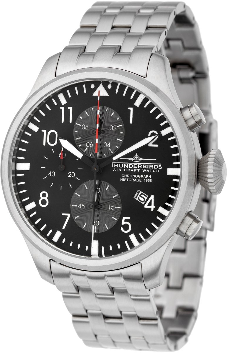 Thunderbirds "HISTORAGE 1956 CHRONO" Fliegeruhr Chronograaf Horloge Quartz 48mm