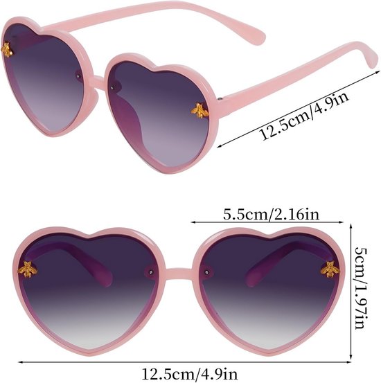 Set van 3 Hartvormige Zonnebrillen voor Kinderen - Strandfeest Accessoires — afbeelding 4