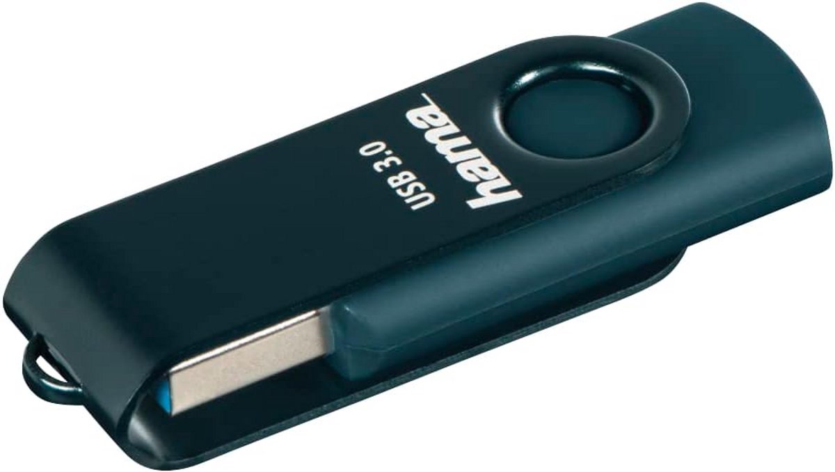USB 3.0 Geheugenstick 64 GB Petrolblauw Roteerbaar Slank Ontwerp