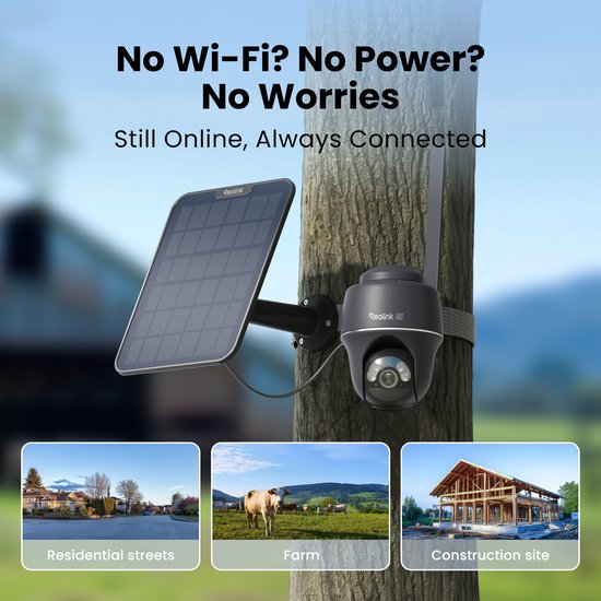 Reolink Go PT Ultra 4K LTE Mobiele Beveiligingscamera Draadloos Buiten, Geen WiFi, 3G/4G LTE, Batterijgevoed, SIM-kaart+32GB SD-kaart Inbegrepen, Kleuren Nachtzicht, Slimme Detectie, Tweewegs Audio, Lokale/Cloud Opslag, Grijs van Merkloos — afbeelding 4