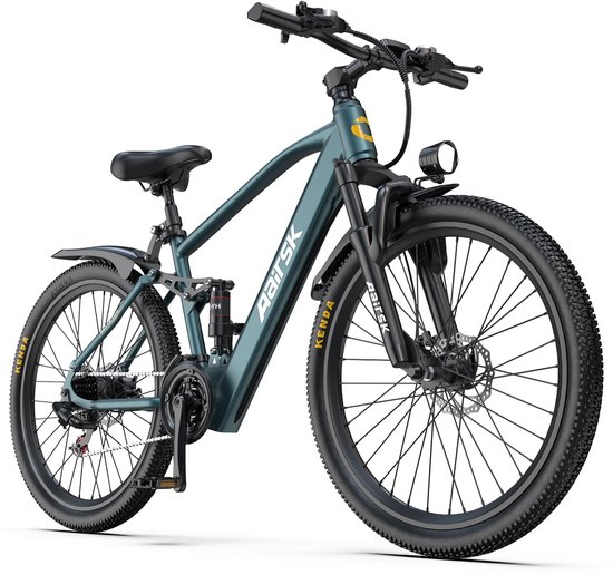 Aairsk Elektrische Fiets 24 Inch - EU-normen250W(Actieradius 65km) - Trapondersteuning tot 25 km/u – Shimano 7-Versnelling – NFC Startfunctie – Slim Ontworpen voor Dagelijkse Mobiliteit – Zeegroen Kleur