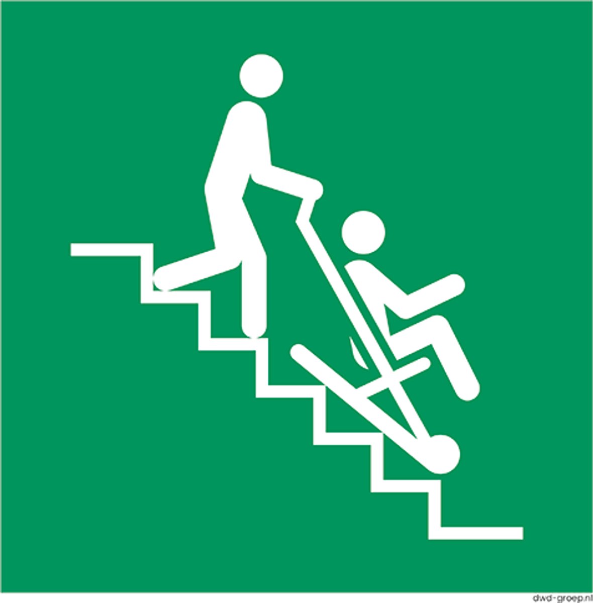 Eerstehulp borden E060 - Evacuatiestoel - Bord - 200x200 mm - NEN 3011 - ISO 7010