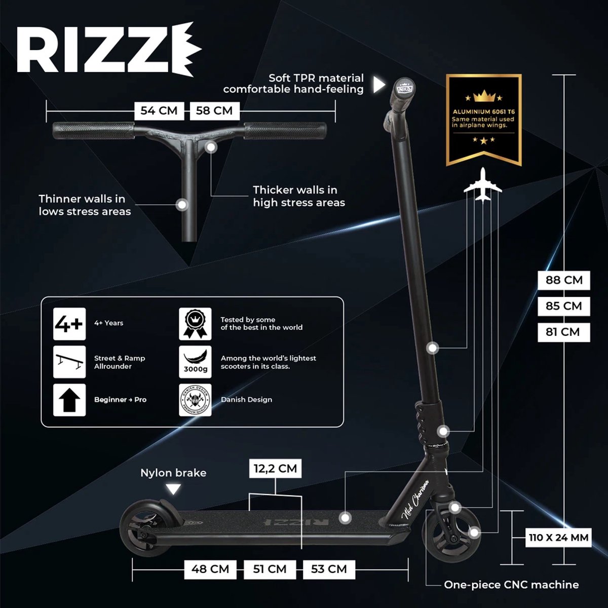 NKD Rizz Stuntstep Black