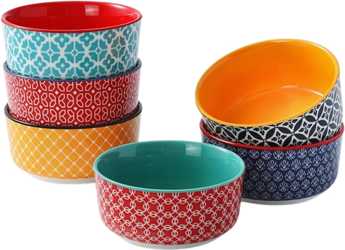 Goodivery- Crème Brulee schaaltjes - 6-Delige Set - 120 ML - Porselei - Souffle Vormpjes - Ovenbestendig - Kleine Ovenschaal - Ragout Fin Schalen - Magnetron - Airfryer- En Vaatwasmachinebestendig - Ø 9 cm