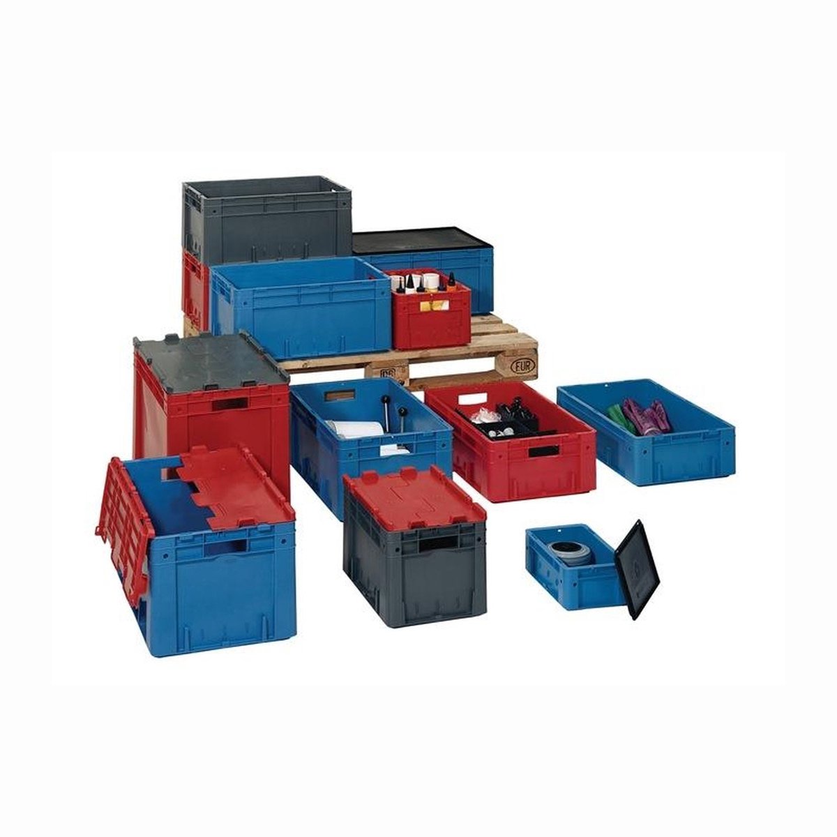 LA-KA-PE Transport stapelcontainer L600xB400xH420mm - VTK 600/420...