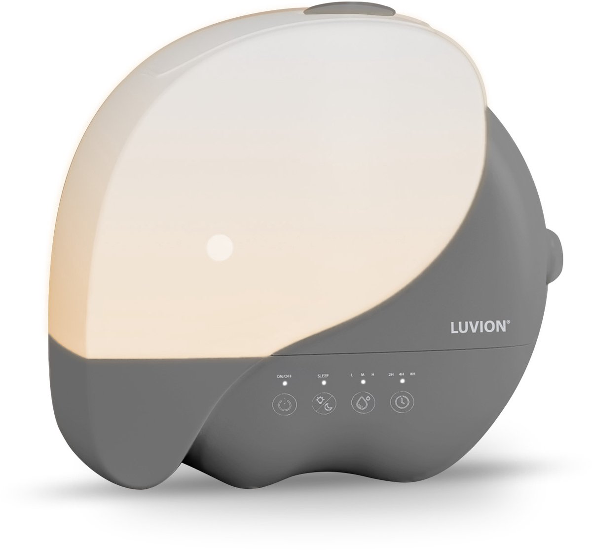 LUVION® Olifant Humidifier Dark Grey – Luchtbevochtiger & Nachtlampje – Ultrasone Mist – 3,8L – Ideaal voor Babykamer