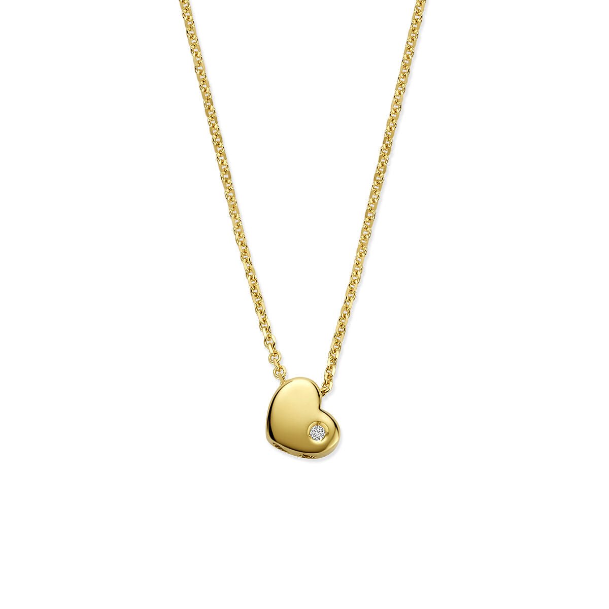 Collier hartje lab grown diamant 0.01ct g vs 36 - 38 - 40 cm