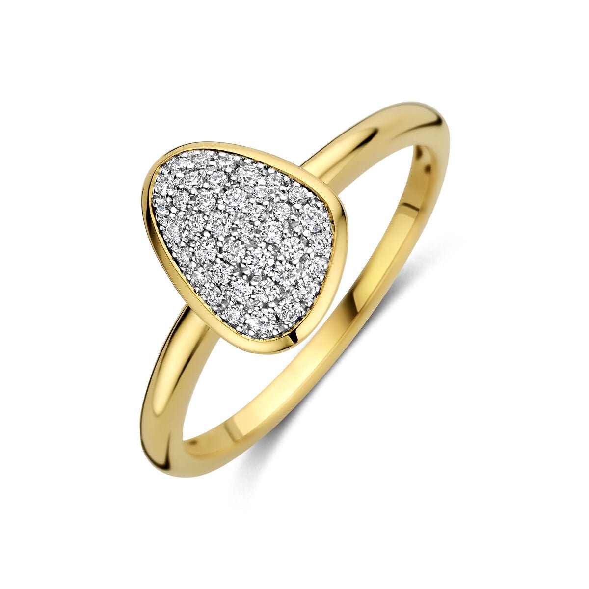 14K bicolor gouden ring diamant 0.16ct h si - 4209142