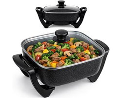 Elektrische hapjespan met deksel - Hapjespannen - Party - Grill - Snack - Sauteer - Pan - Inductie…