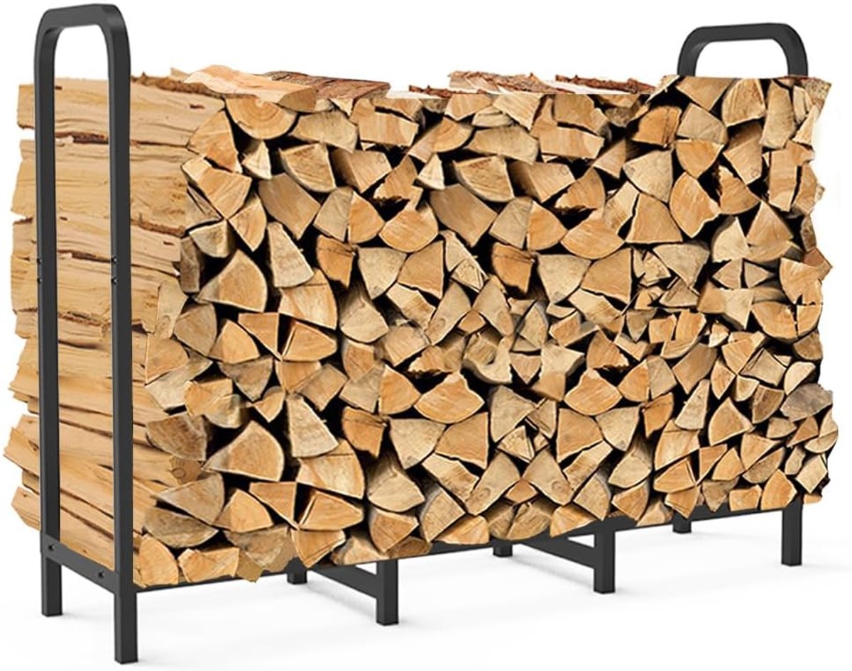 Imperatoris - Haardhout Rek - Haardhout Opslag - Haardhoutrek - Modern Ontwerp -Haardhout Rek - Rek voor Het Opbergen van hout - 122x30x79 cm