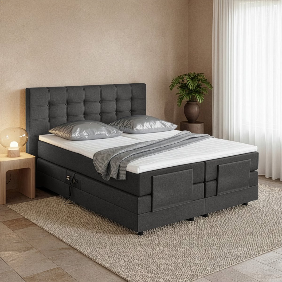 Beddenbriljant Elektrische Boxspring Fiene - Pocketvering - 180x200 cm