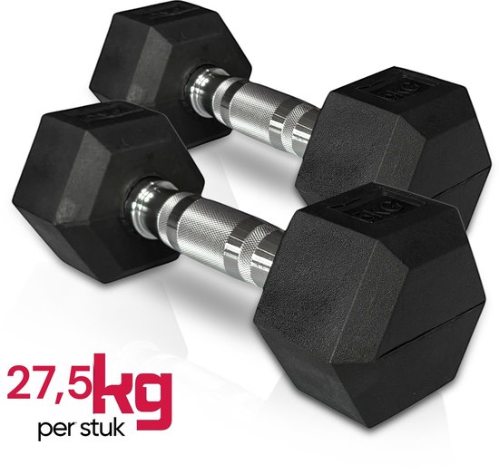 Padisport - Dumbell 27,5 Kg - Hex Dumbells 27,5 Kg - Hexagon Dumbells - Fitness Gewicht 27,5 Kg - Hexa Dumbell 27,5 Kg - Dumbbells